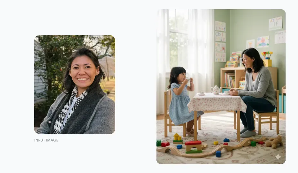 Adult and child self tea party demo